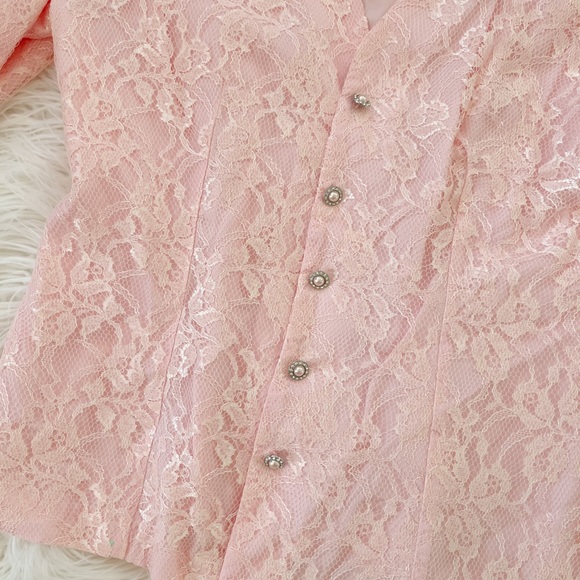 Lace Pink Spring blazer size 14 large - Picture 4 of 7